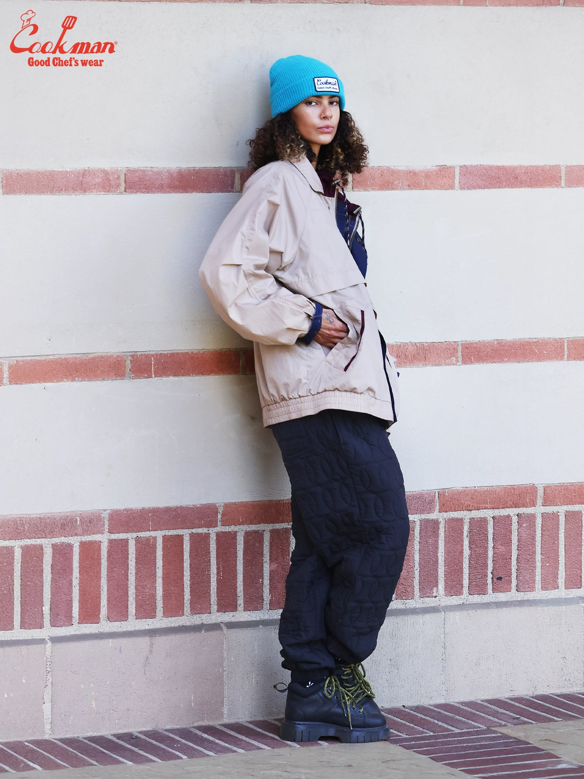 Chef Pants - Quilted Baseball : Black