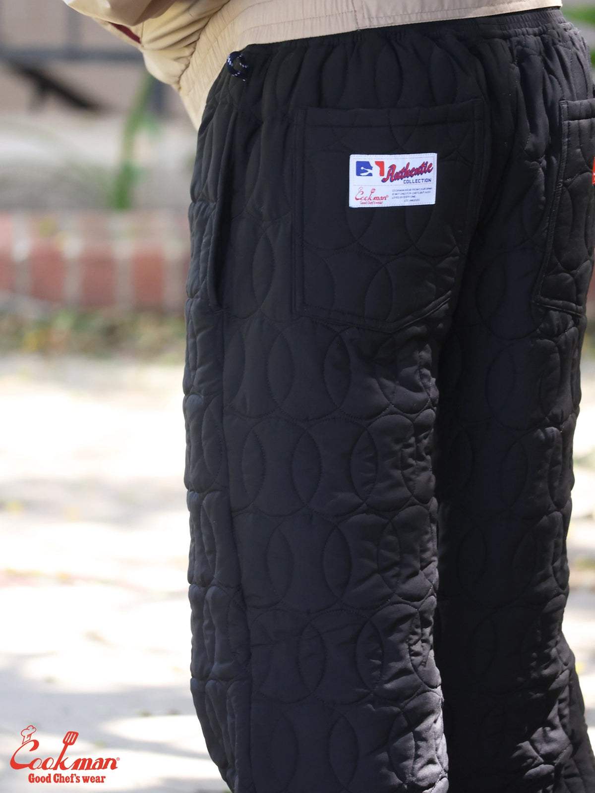 Chef Pants - Quilted Baseball : Black