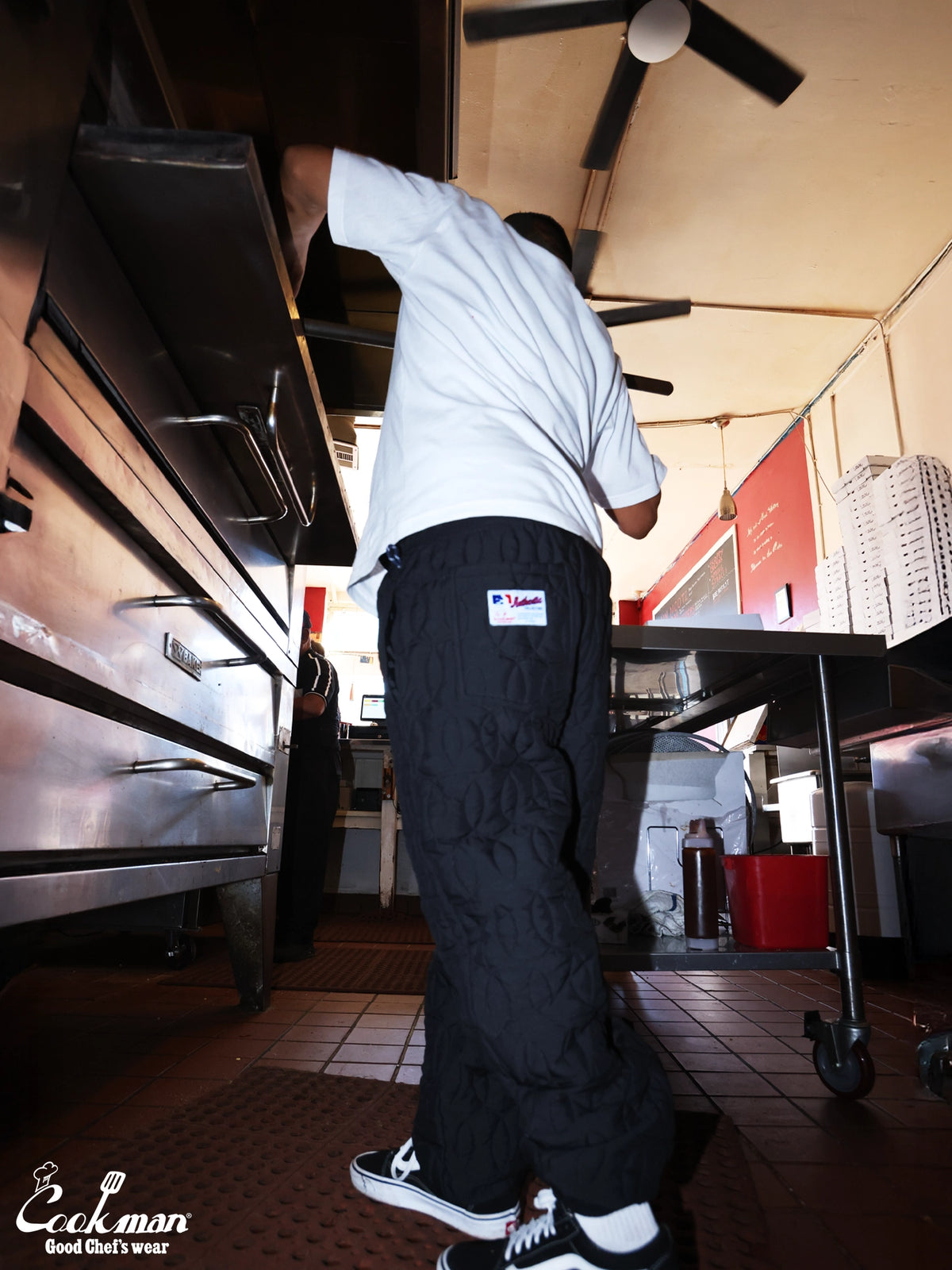 Chef Pants - Quilted Baseball : Black
