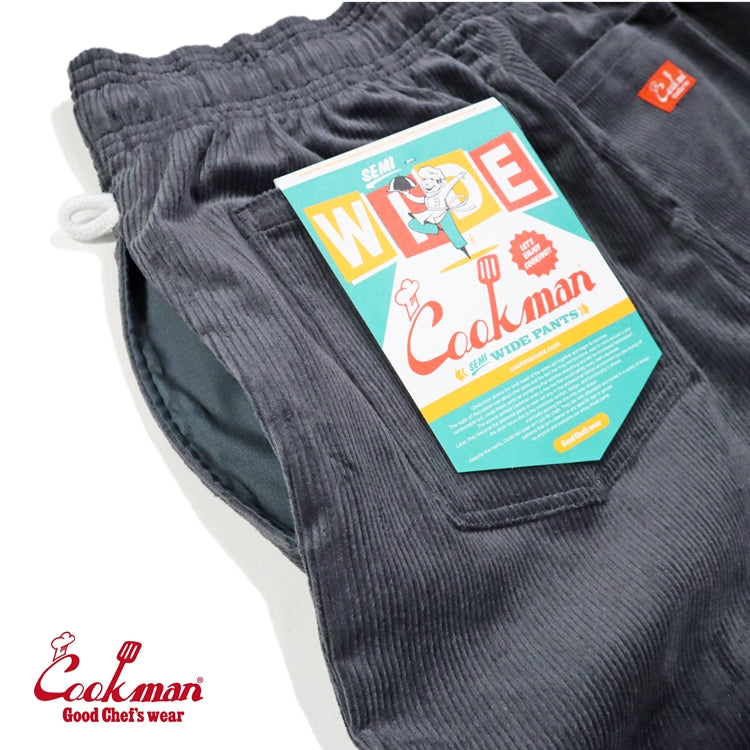 Cookman Chef Pants Semiwide - Corduroy : Charcoal