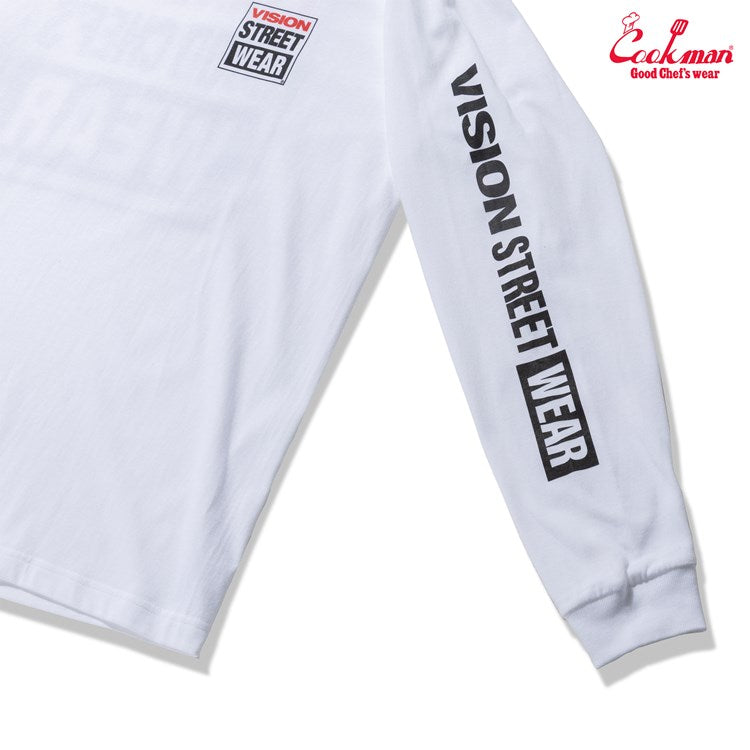 Cookman Long Sleeve Tees - Vision Logo : White