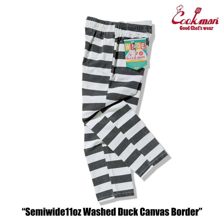 Cookman Chef Pants Semiwide -  Washed Duck Canvas Border