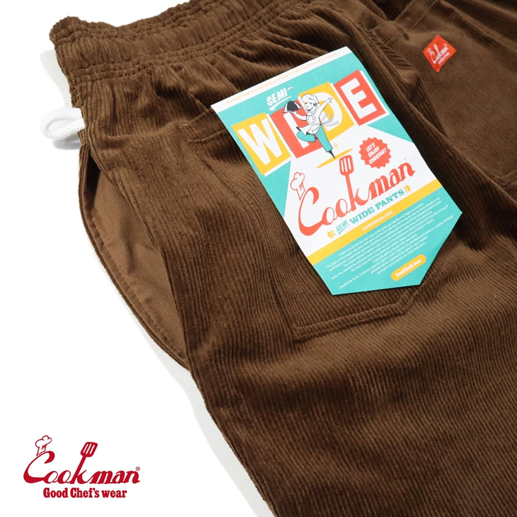 Cookman Chef Pants Semiwide - Corduroy : Dark Brown