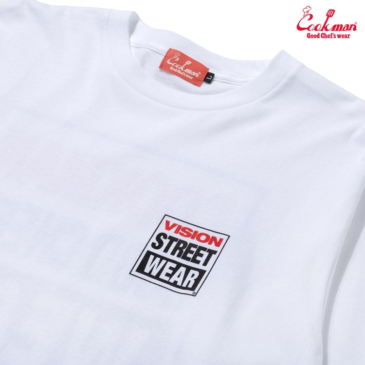 Cookman Long Sleeve Tees - Vision Logo : White