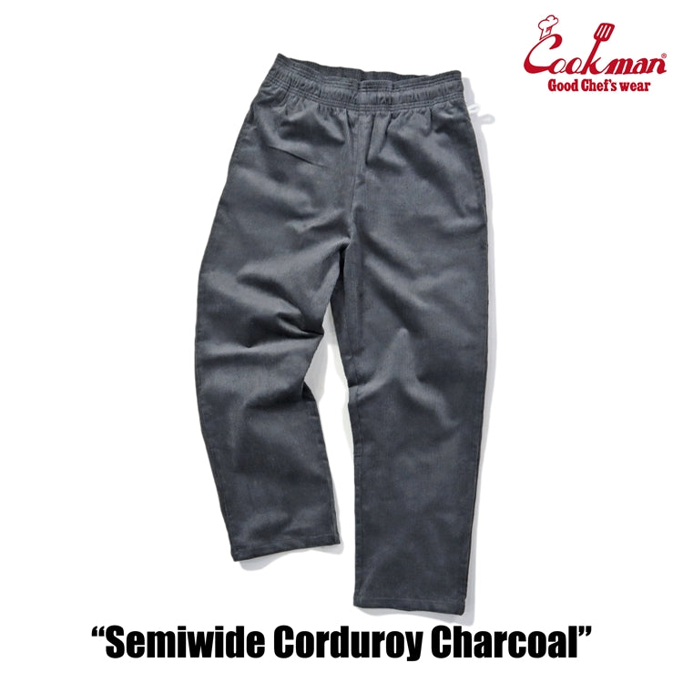 Cookman Chef Pants Semiwide - Corduroy : Charcoal