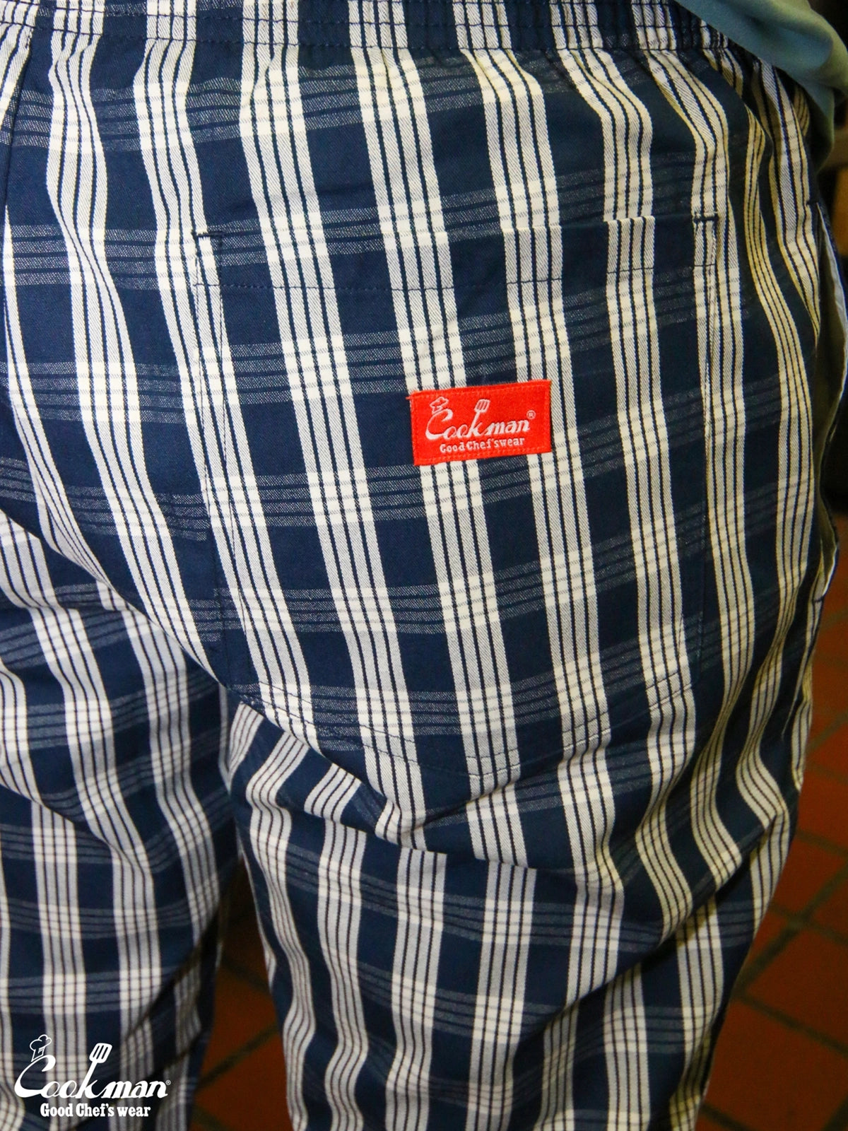 Chef Pants Semiwide -  PALAKA Check : Navy