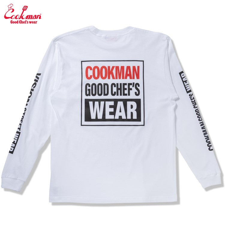 Cookman Long Sleeve Tees - Vision Logo : White
