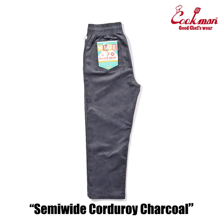 Cookman Chef Pants Semiwide - Corduroy : Charcoal