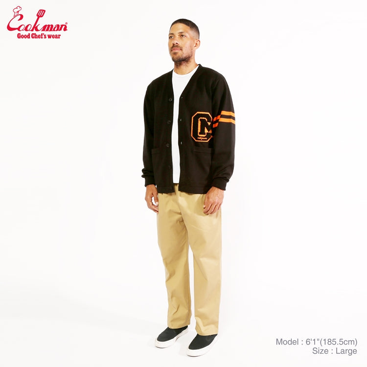 Cookman Knitted Cardigan - Letterman : Black