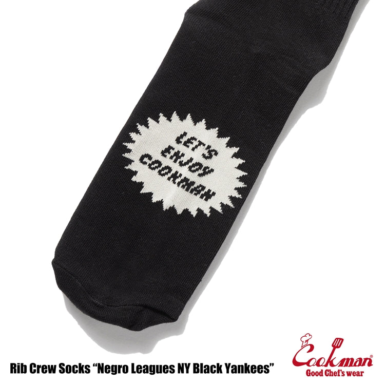 Cookman Rib Crew Socks NY Black Yankees