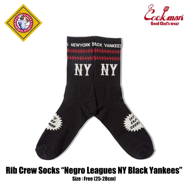 Cookman Rib Crew Socks NY Black Yankees
