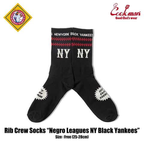 Cookman Rib Crew Socks NY Black Yankees