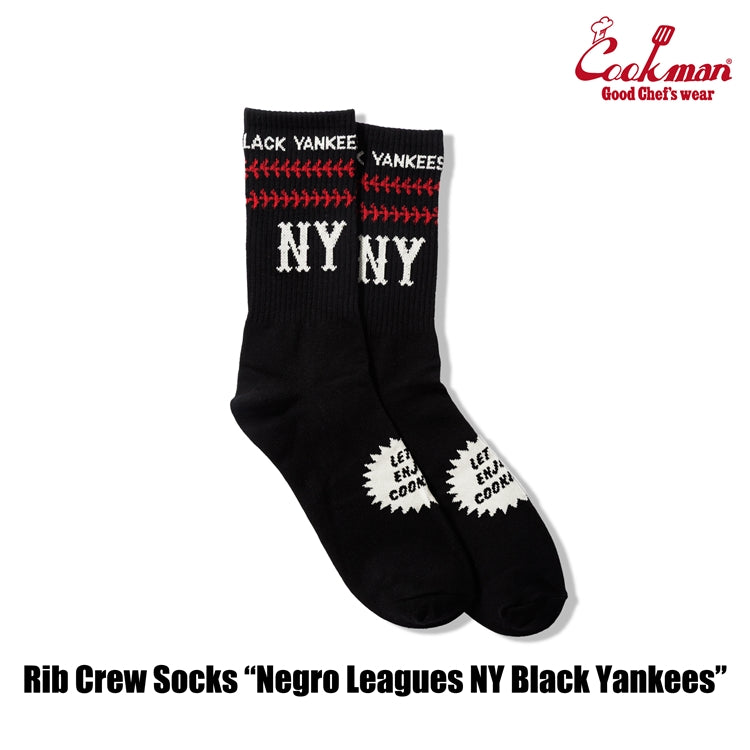 Cookman Rib Crew Socks NY Black Yankees