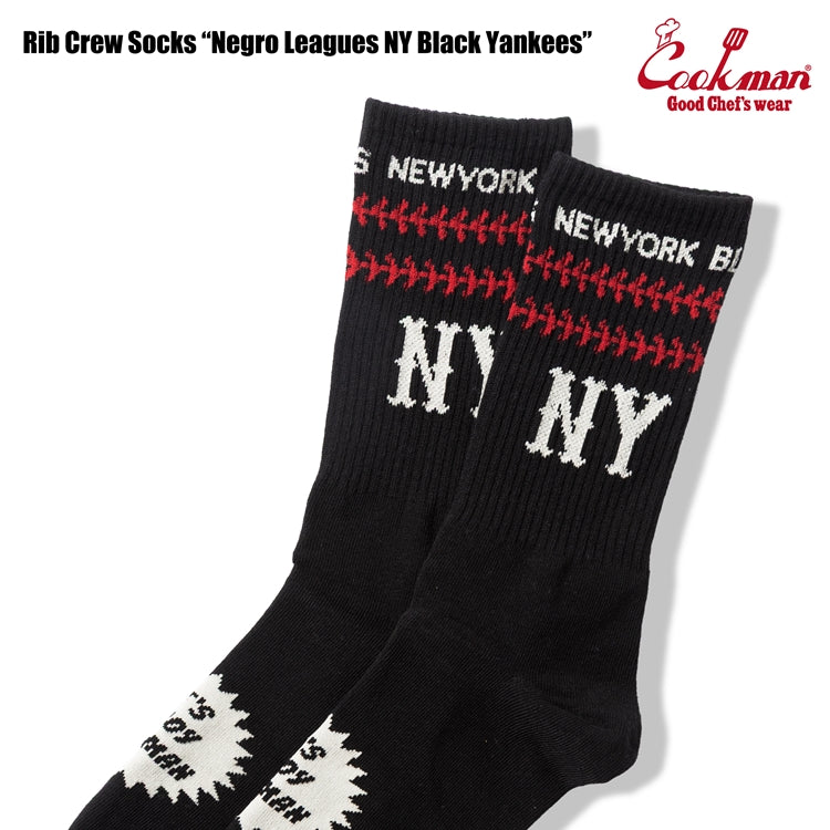 Cookman Rib Crew Socks NY Black Yankees