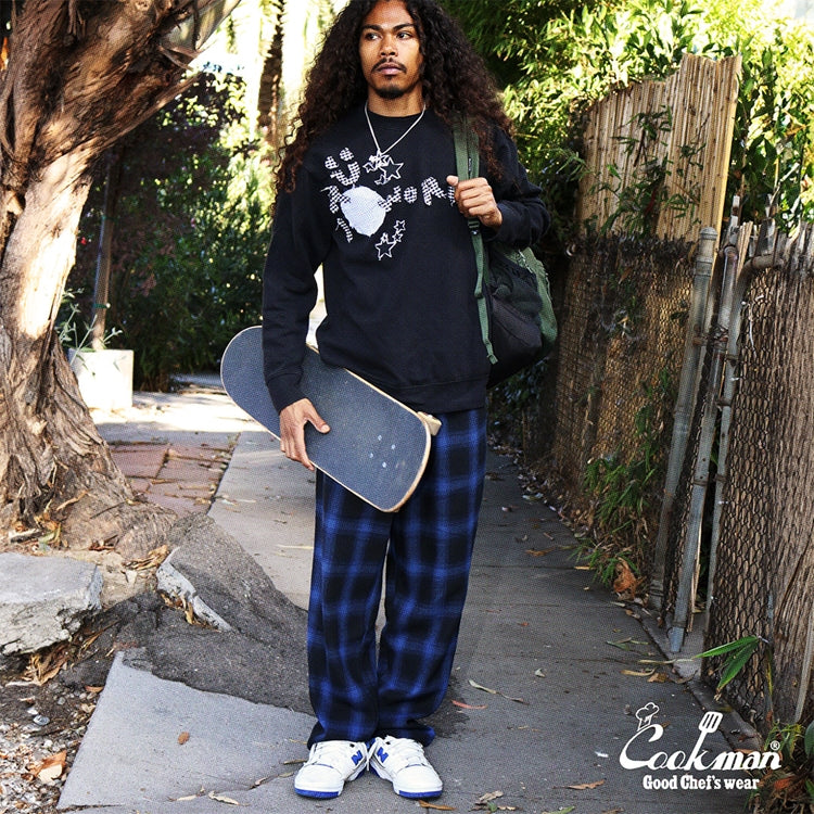 Cookman Chef Pants - Tweed Ombre Check : Blue