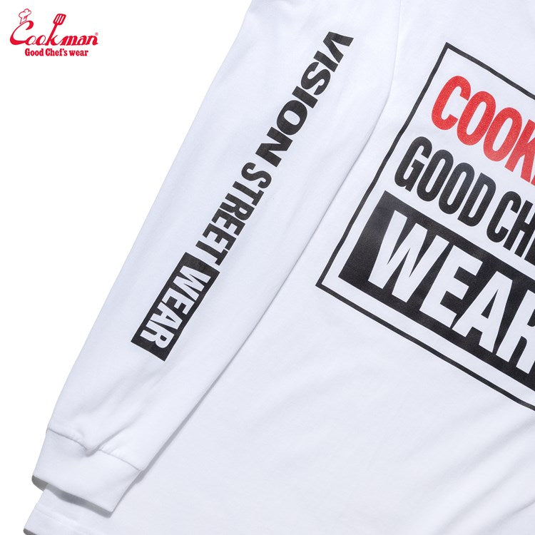 Cookman Long Sleeve Tees - Vision Logo : White