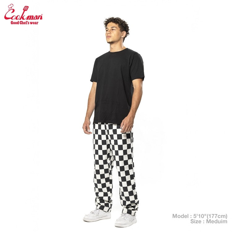 Cookman Chef Pants Semiwide -  Washed Duck Canvas Checker : Black