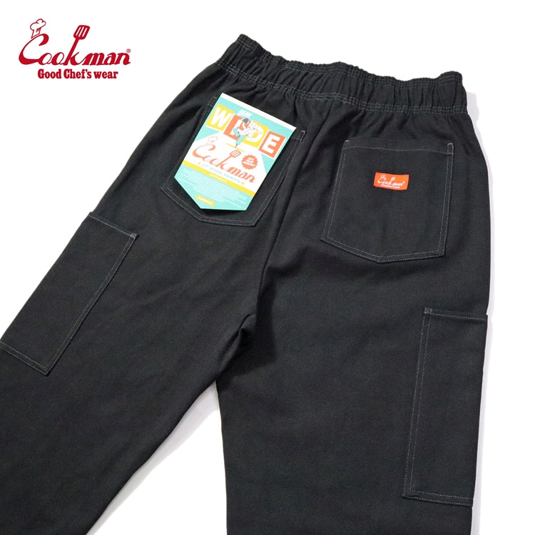 Cookman Chef Pants Semiwide - Front Pocket Duck Canvas : Black