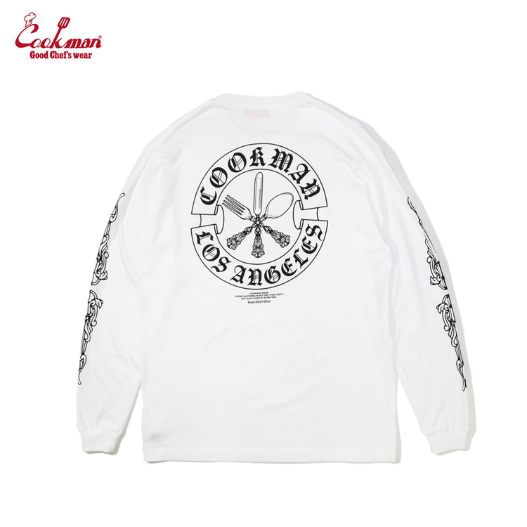 Long Sleeve Tees - Cutlery : White