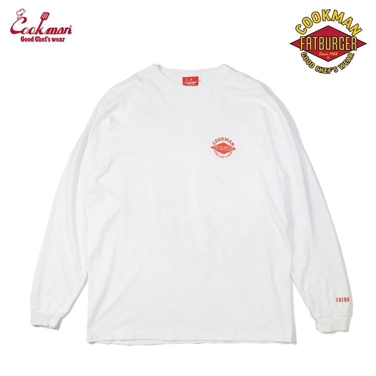 Cookman Washed Long Sleeve Tees - FAT Topping Menu : White