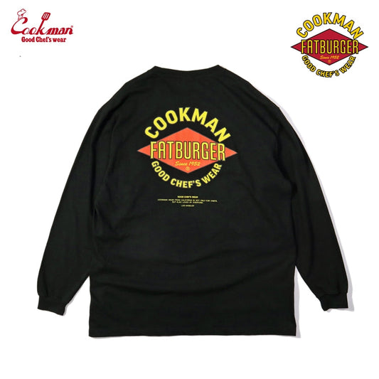 Cookman Washed Long Sleeve Tees - FAT Mean : Black