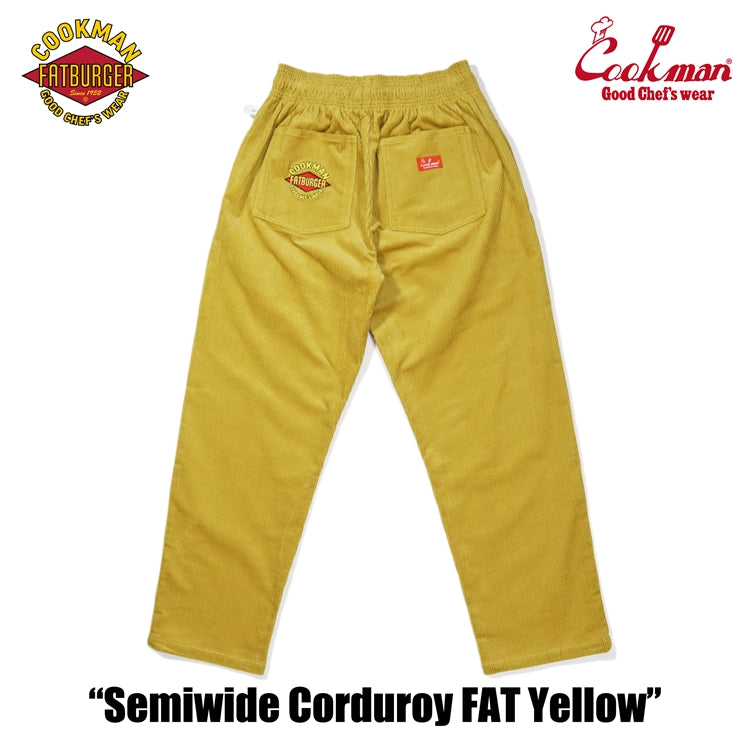 Cookman Chef Pants Semiwide- Corduroy :  FAT Yellow