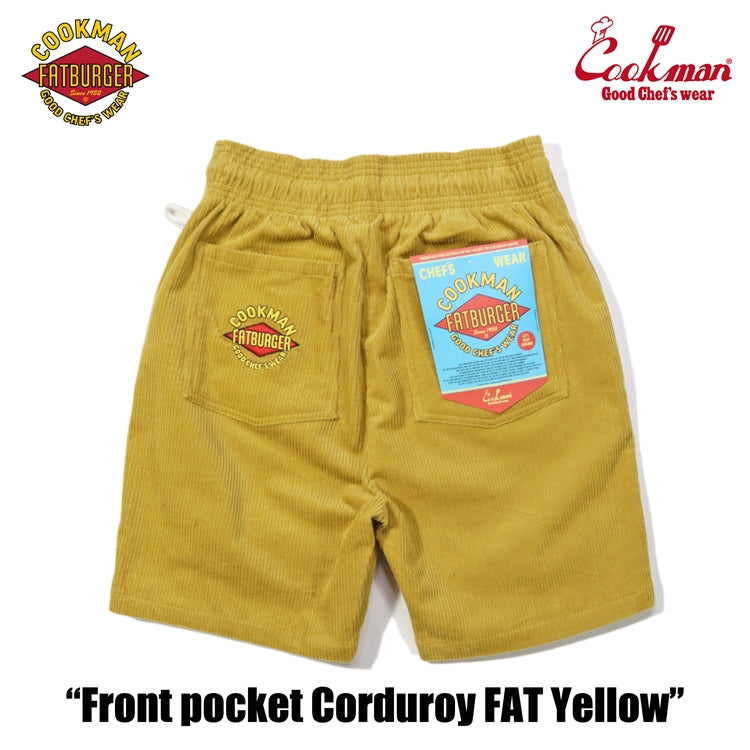 Chef Short Pants Front Pocket - Corduroy : FAT Yellow