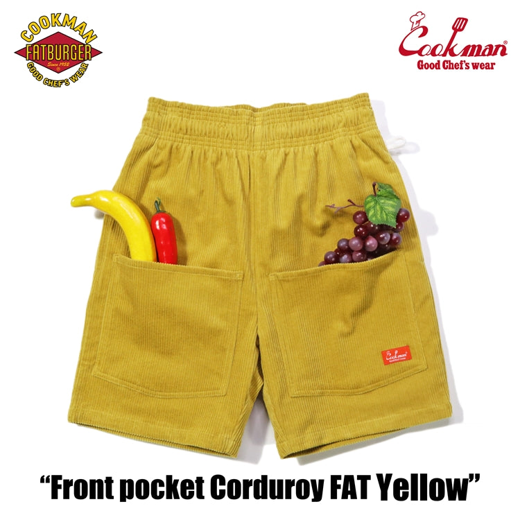 Chef Short Pants Front Pocket - Corduroy : FAT Yellow