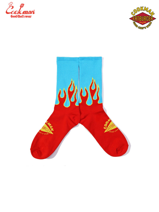 Rib Crew Socks - FAT Flame