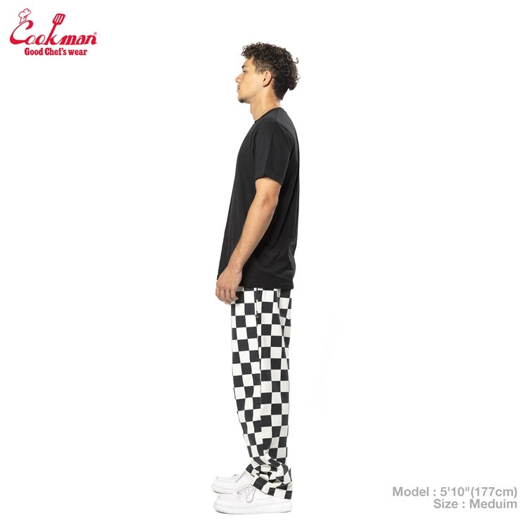 Cookman Chef Pants Semiwide -  Washed Duck Canvas Checker : Black