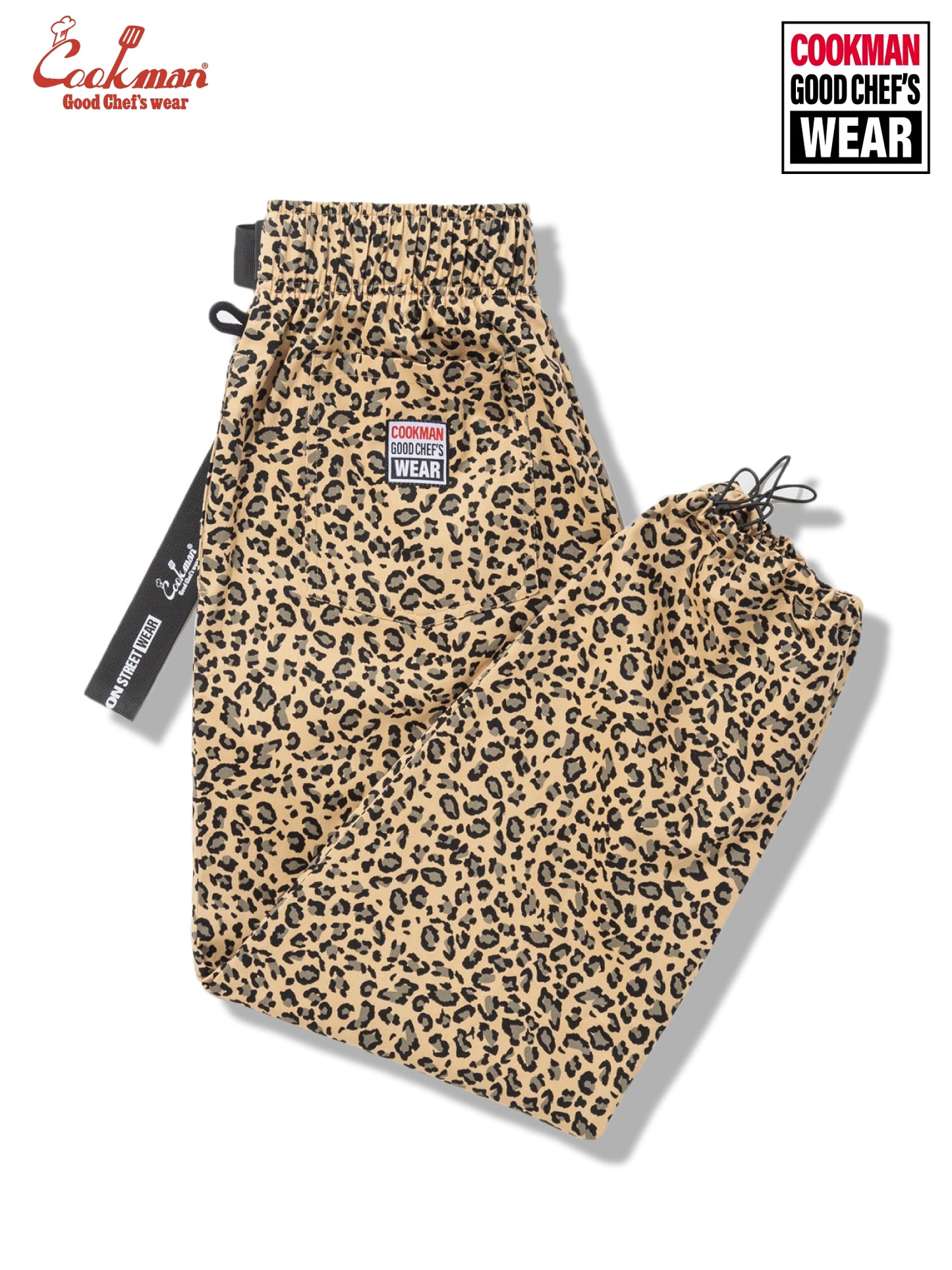Chef Pants Semiwide Black Belt  - Vision Leopard : Beige