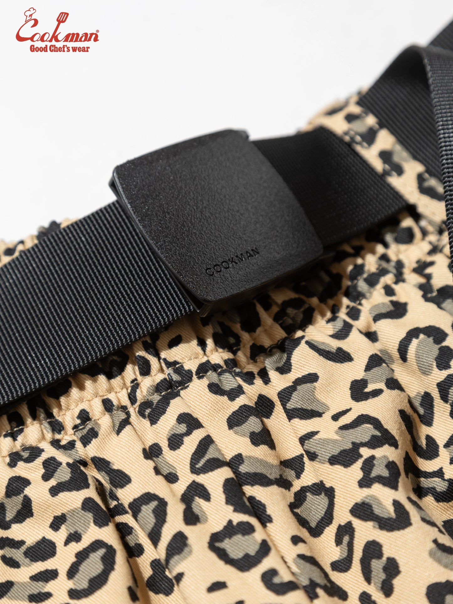 Chef Pants Short Black Belt  - Vision Leopard : Beige