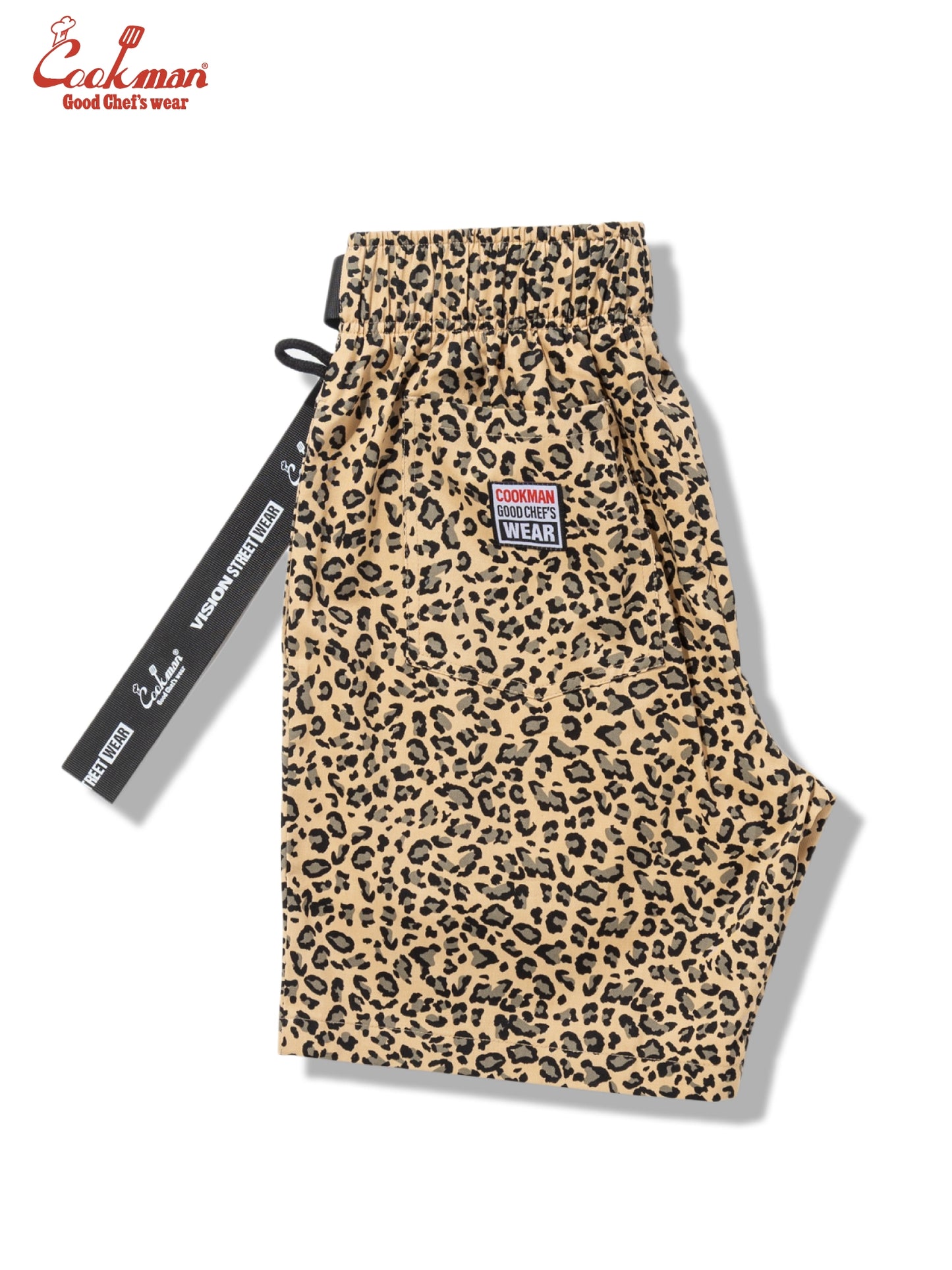 Chef Pants Short Black Belt  - Vision Leopard : Beige