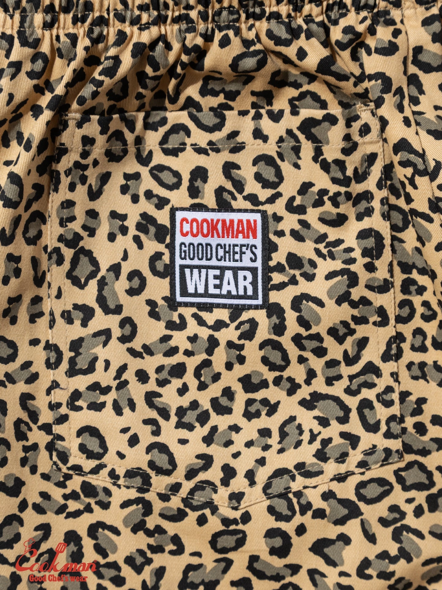 Chef Pants Short Black Belt  - Vision Leopard : Beige