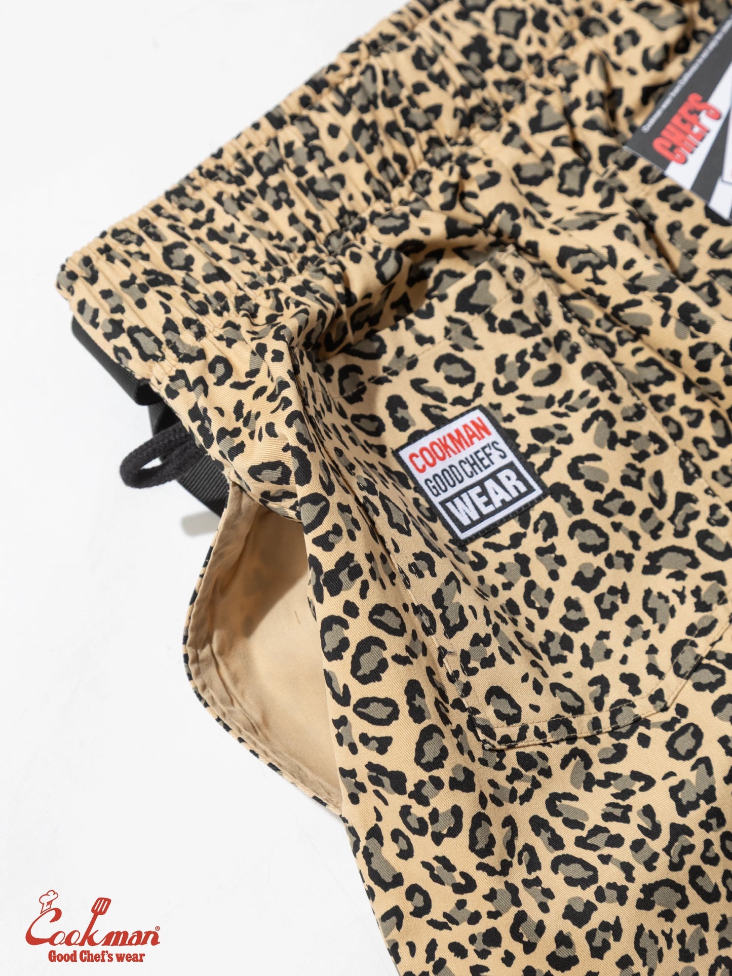 Chef Pants Short Black Belt  - Vision Leopard : Beige