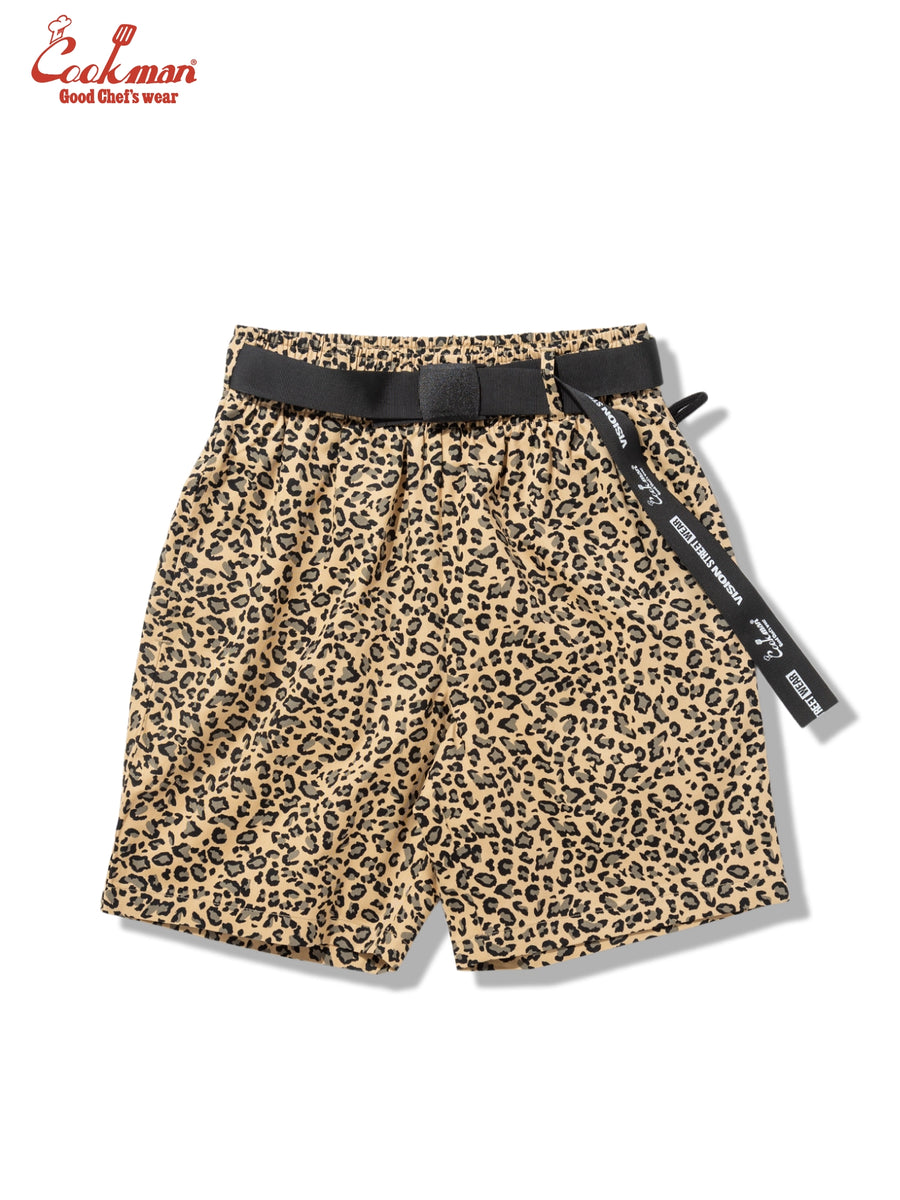 Chef Pants Short Black Belt  - Vision Leopard : Beige