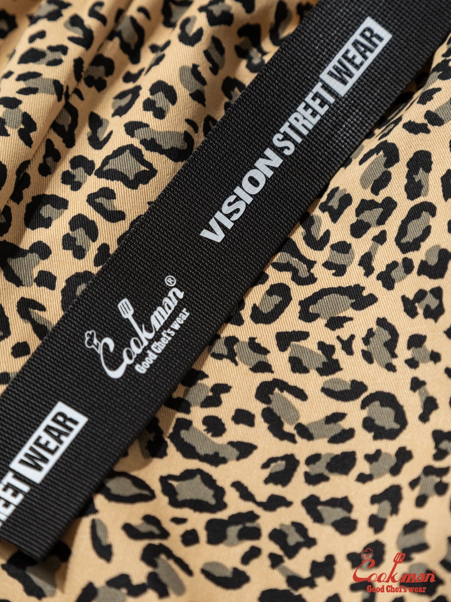 Chef Pants Short Black Belt  - Vision Leopard : Beige