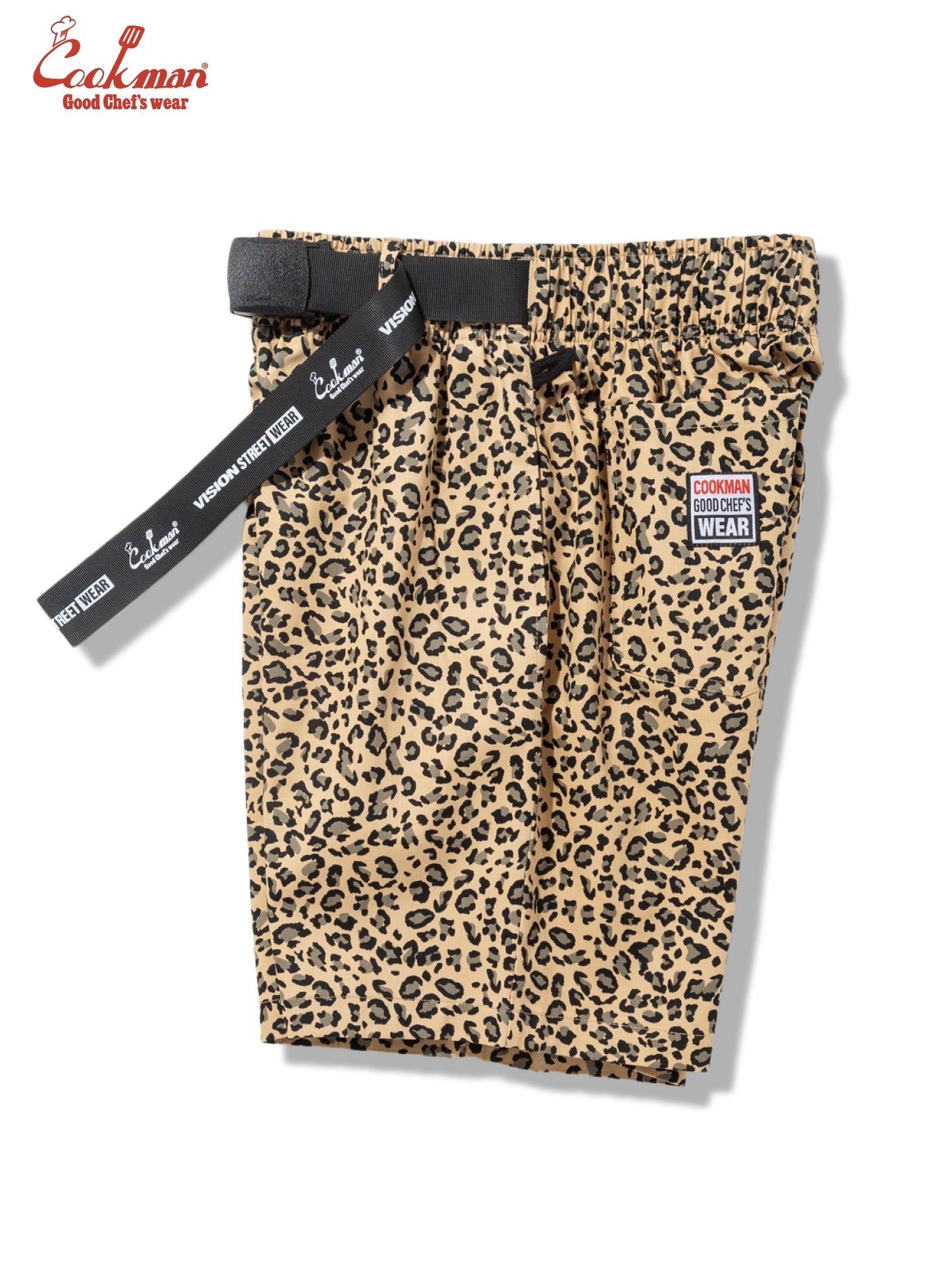 Chef Pants Short Black Belt  - Vision Leopard : Beige