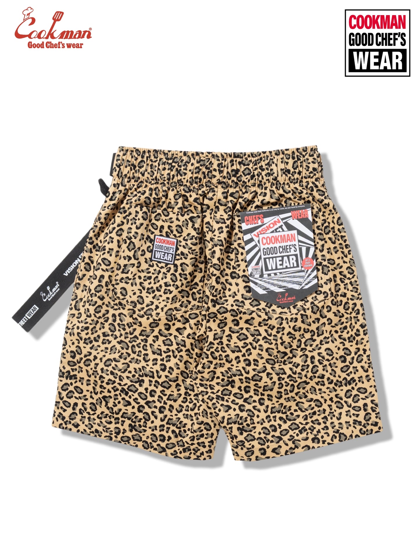 Chef Pants Short Black Belt  - Vision Leopard : Beige