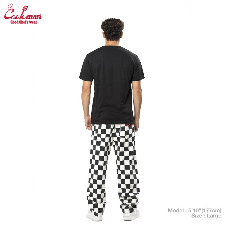 Cookman Chef Pants Semiwide -  Washed Duck Canvas Checker : Black