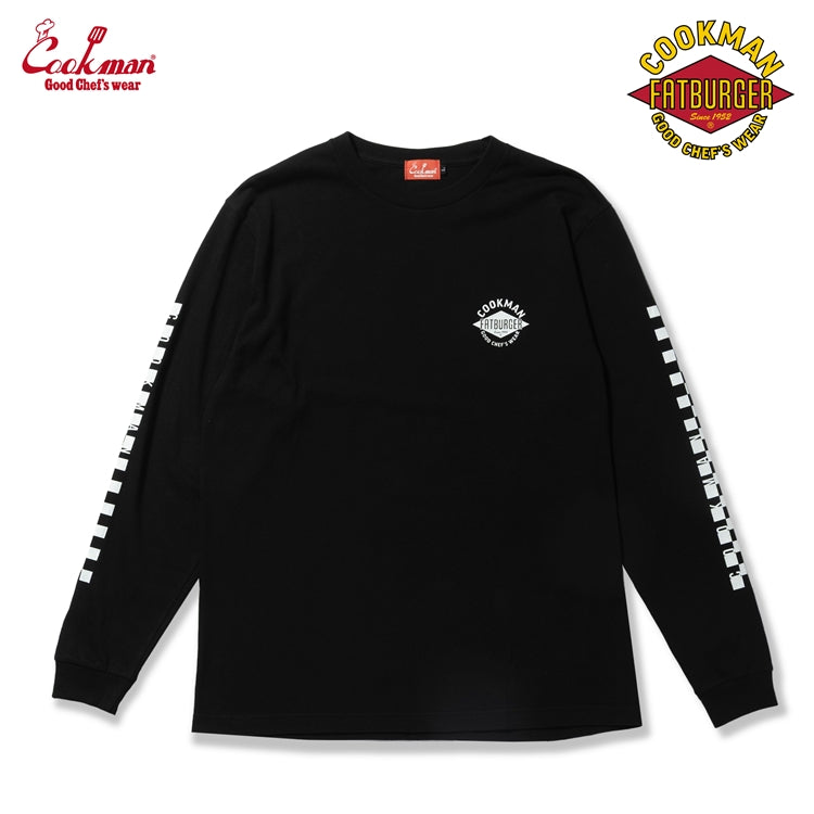 Cookman Long Sleeve Tees - FAT Checker : Black