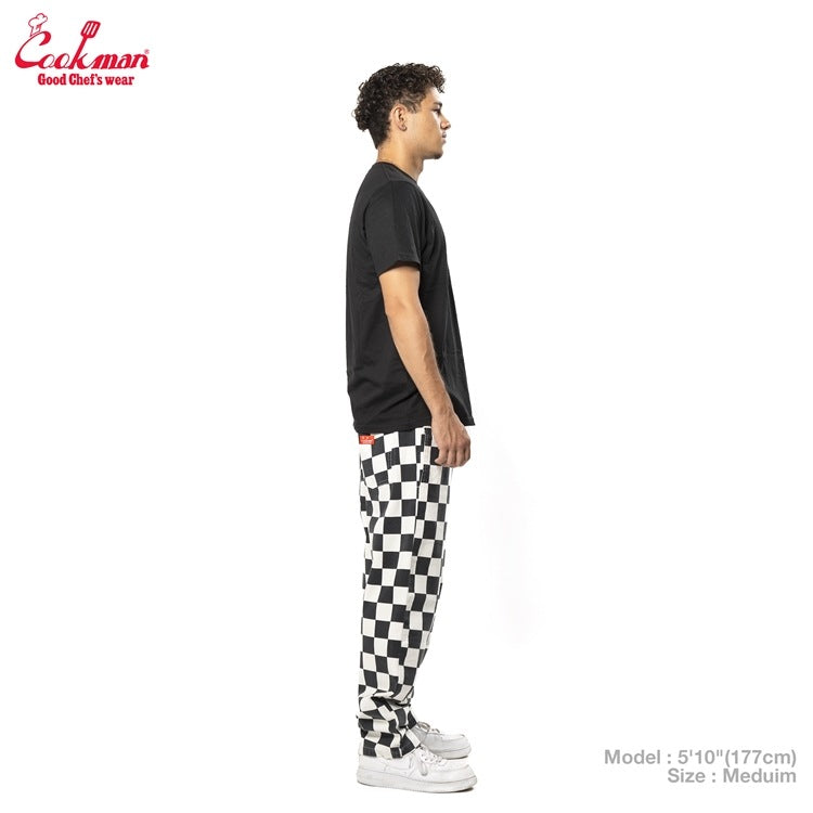 Cookman Chef Pants Semiwide -  Washed Duck Canvas Checker : Black