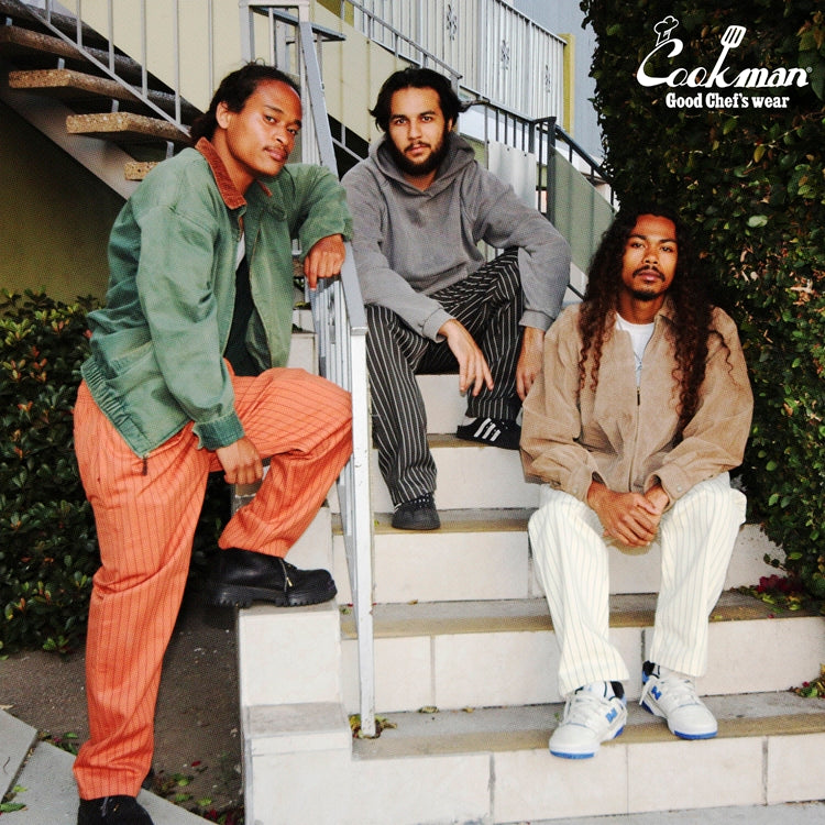 Cookman Chef Pants Semiwide -  Herringbone Stripe : Brick