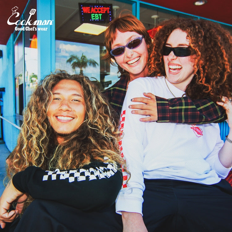 Cookman Long Sleeve Tees - FAT Checker : Black