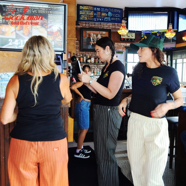 Cookman Chef Pants Semiwide -  Herringbone Stripe : Brick