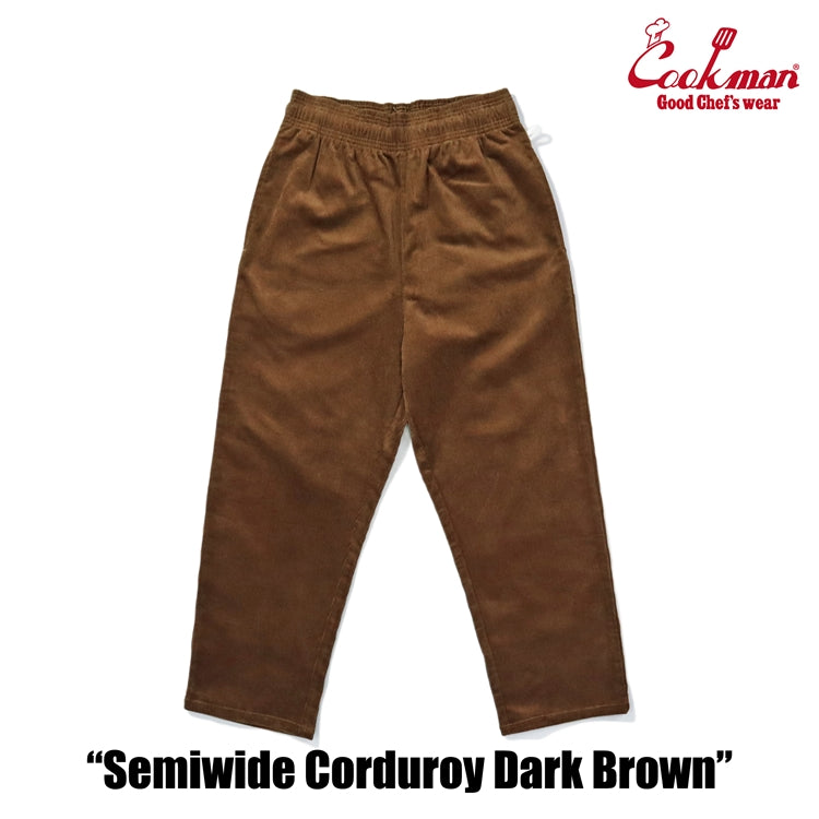 Cookman Chef Pants Semiwide - Corduroy : Dark Brown