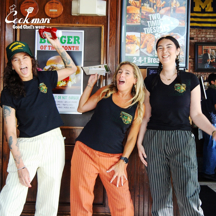 Cookman Chef Pants Semiwide -  Herringbone Stripe : Brick