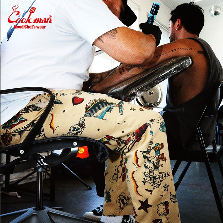 Cookman Chef Pants - Old Tattoo : Beige