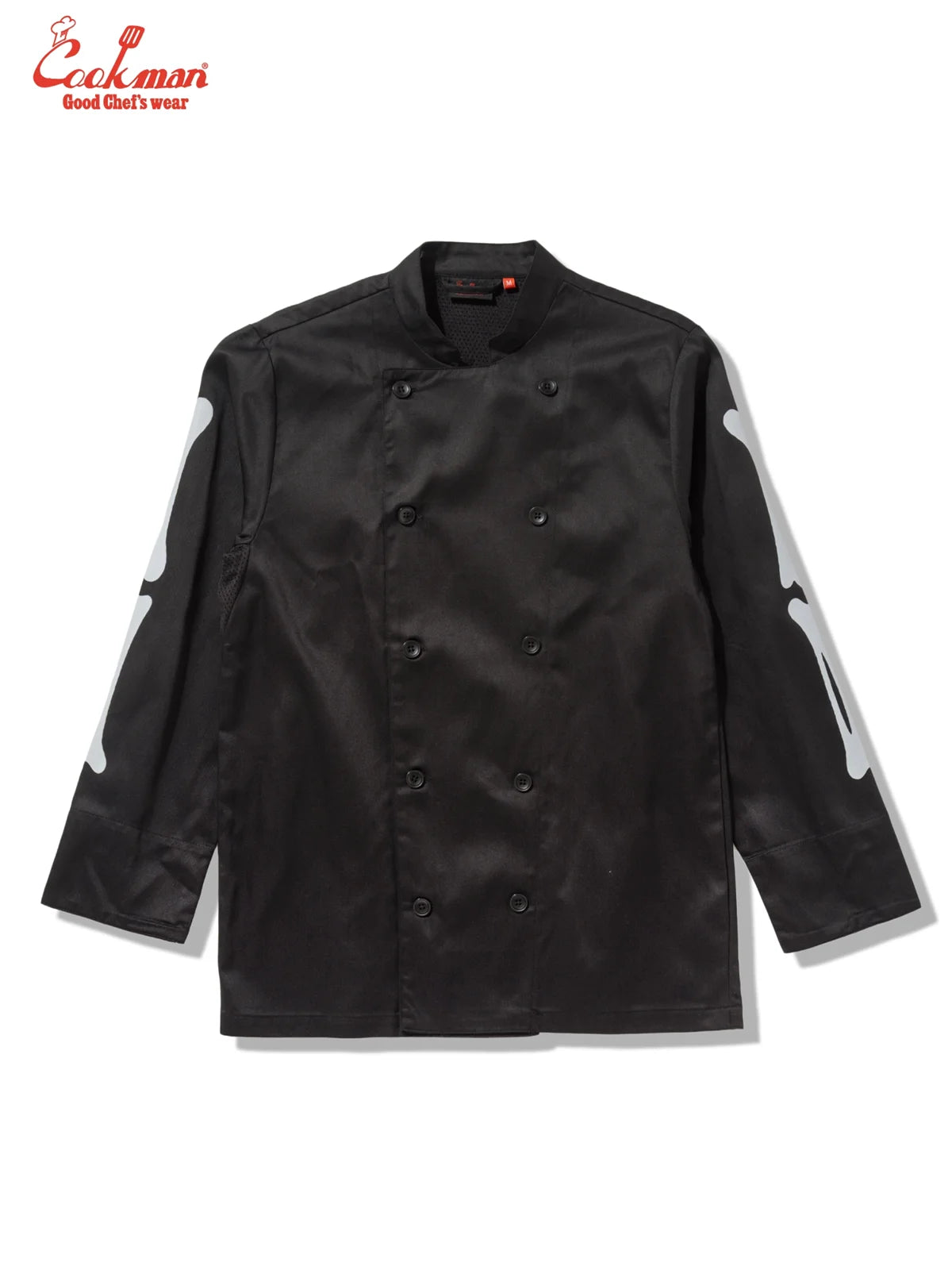Chef Coat Long Sleeve Vented - Skull Bone : Black