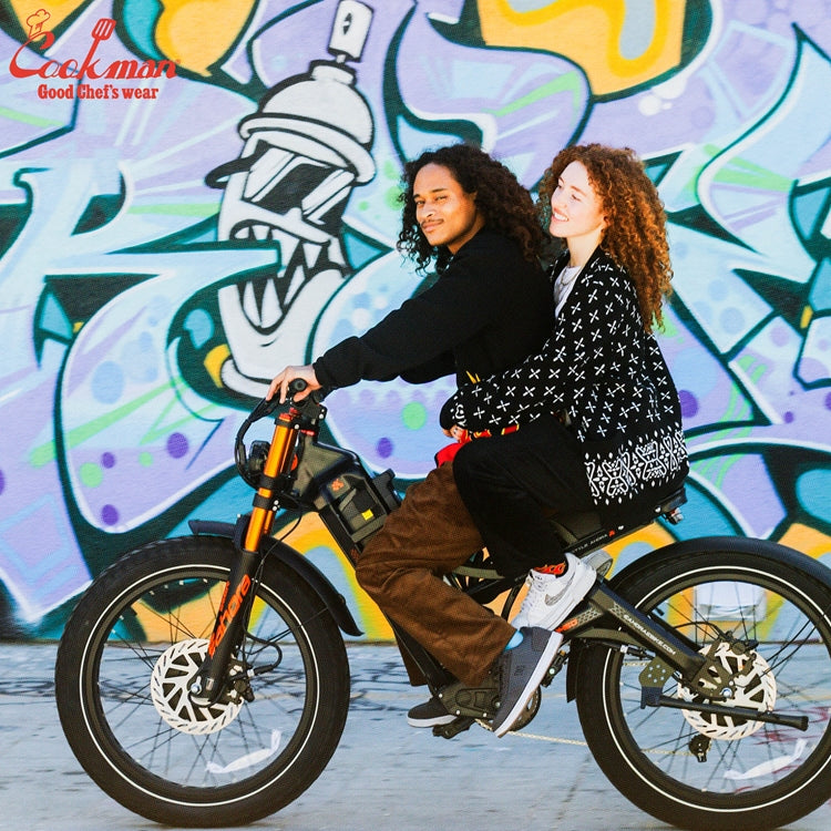 Cookman Knitted Cardigan - Bandanna Cross : Black